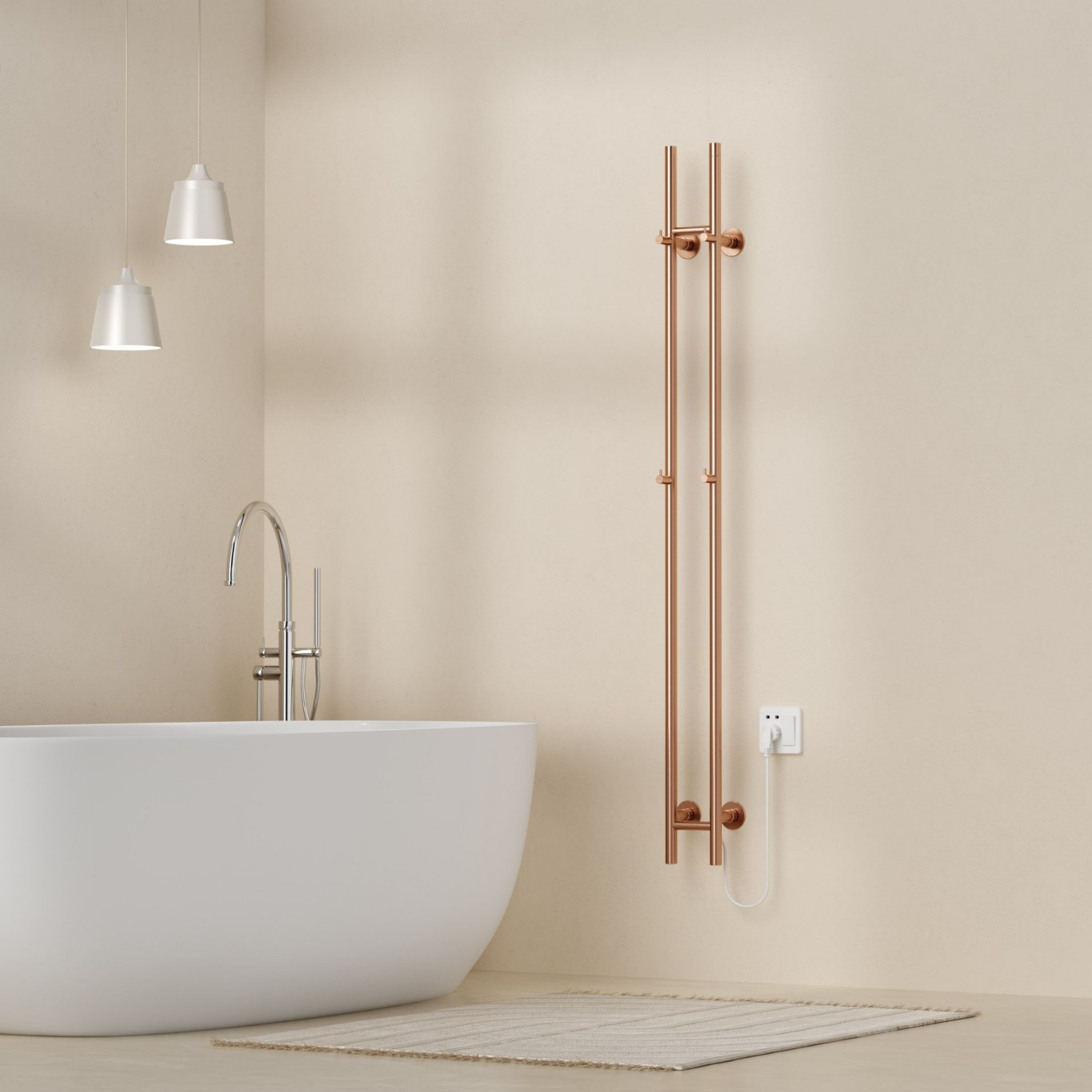 BELRAD Badkamer radiator staafmodel elektrisch – Dubbel