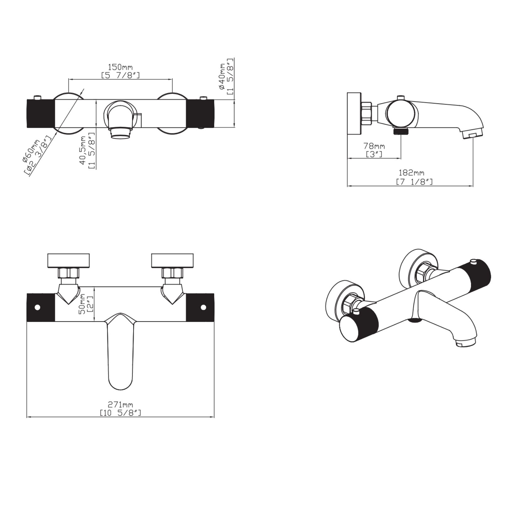 ALONI Stria badmengkraan – thermostatisch – opbouw