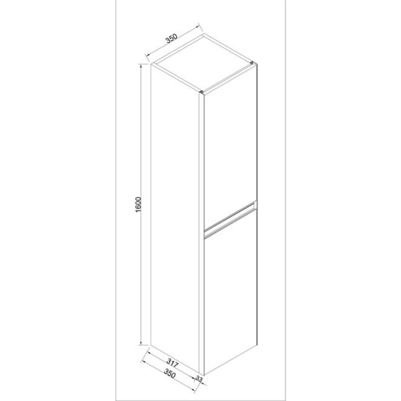 ALONI BEGONIA hoge badkamerkast – Greeploos & softclose – Omkeerbaar