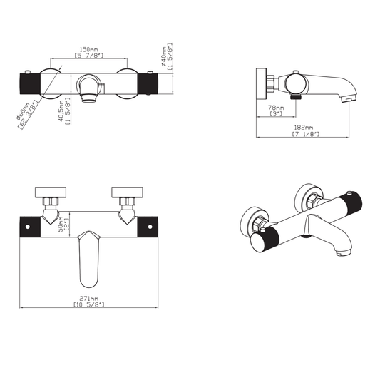 ALONI Stria badmengkraan – thermostatisch – opbouw