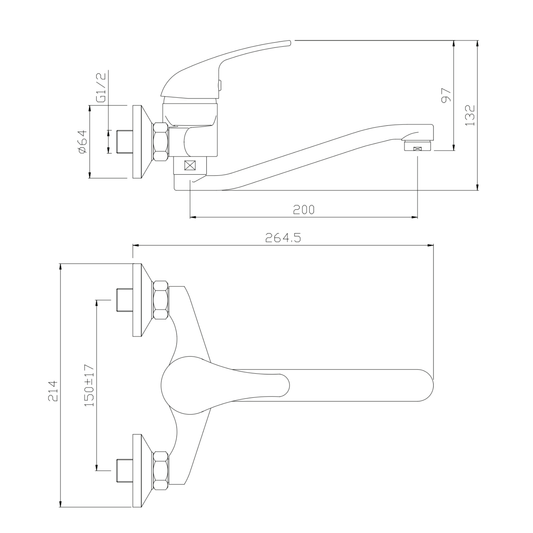 ALONI Pure keukenkraan – wandmontage