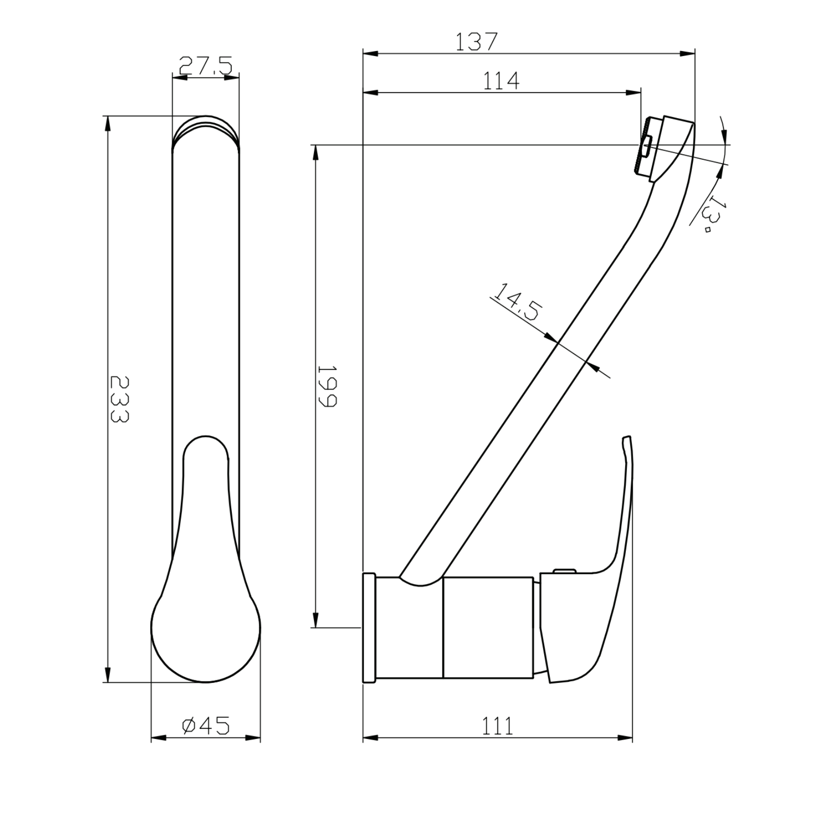 ALONI Pure keukenkraan – draaibare uitloop