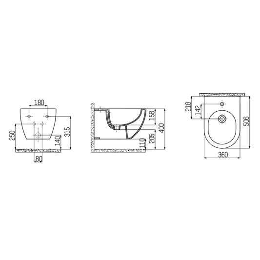 Creavit bidet – hangend – verborgen bevestiging