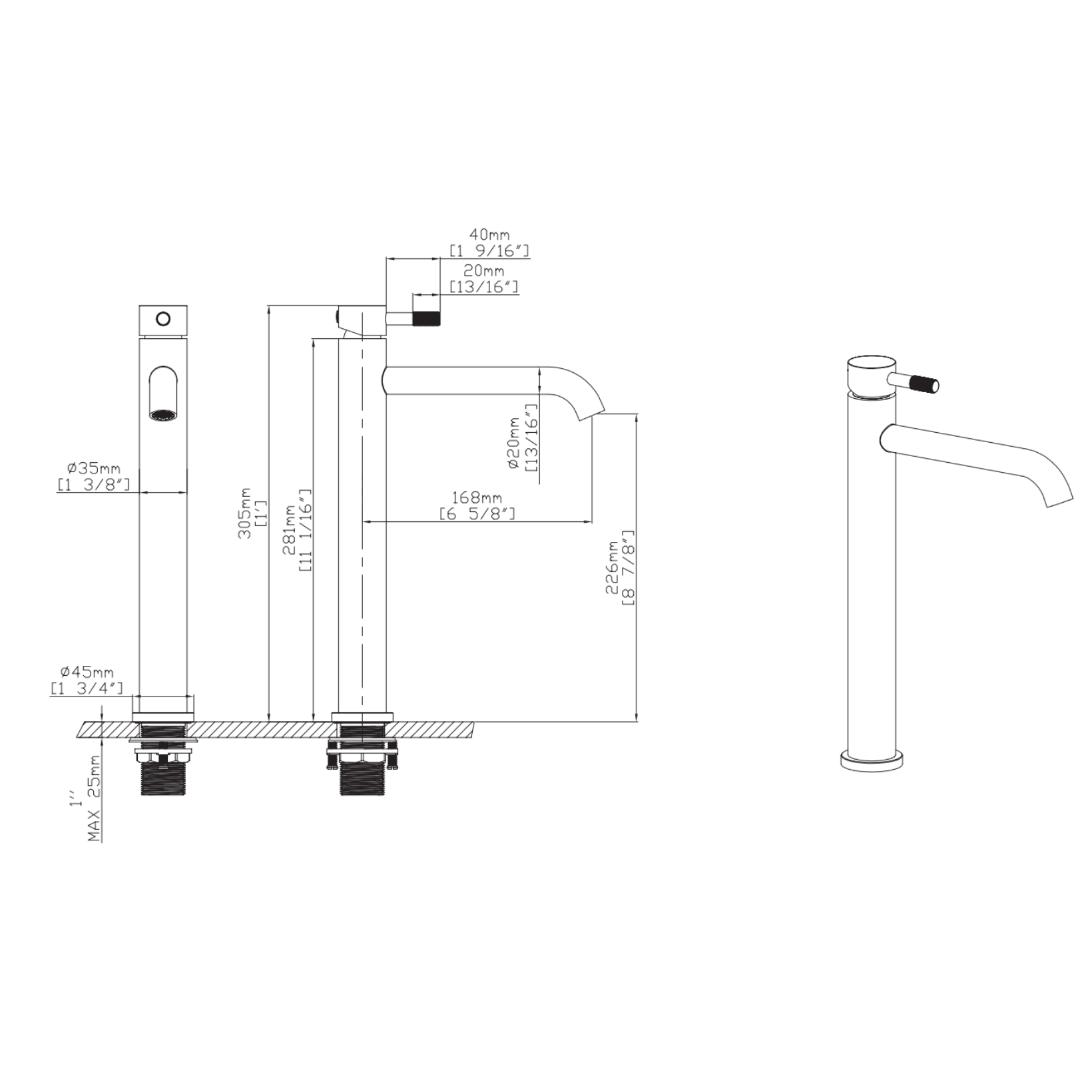 ALONI Stria hoge wastafelkraan