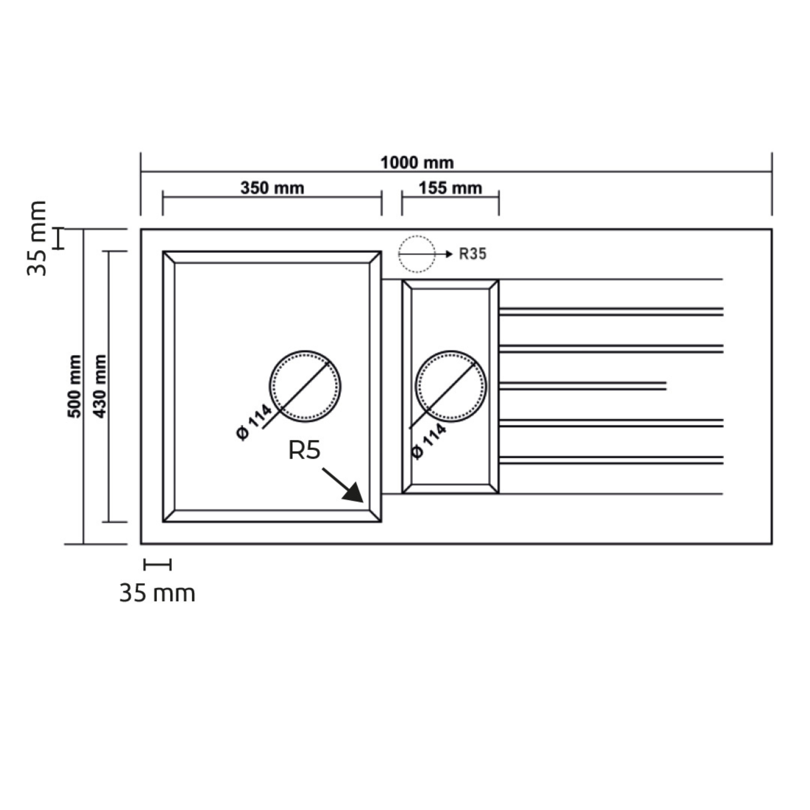 Realstone Troya Spoelbak