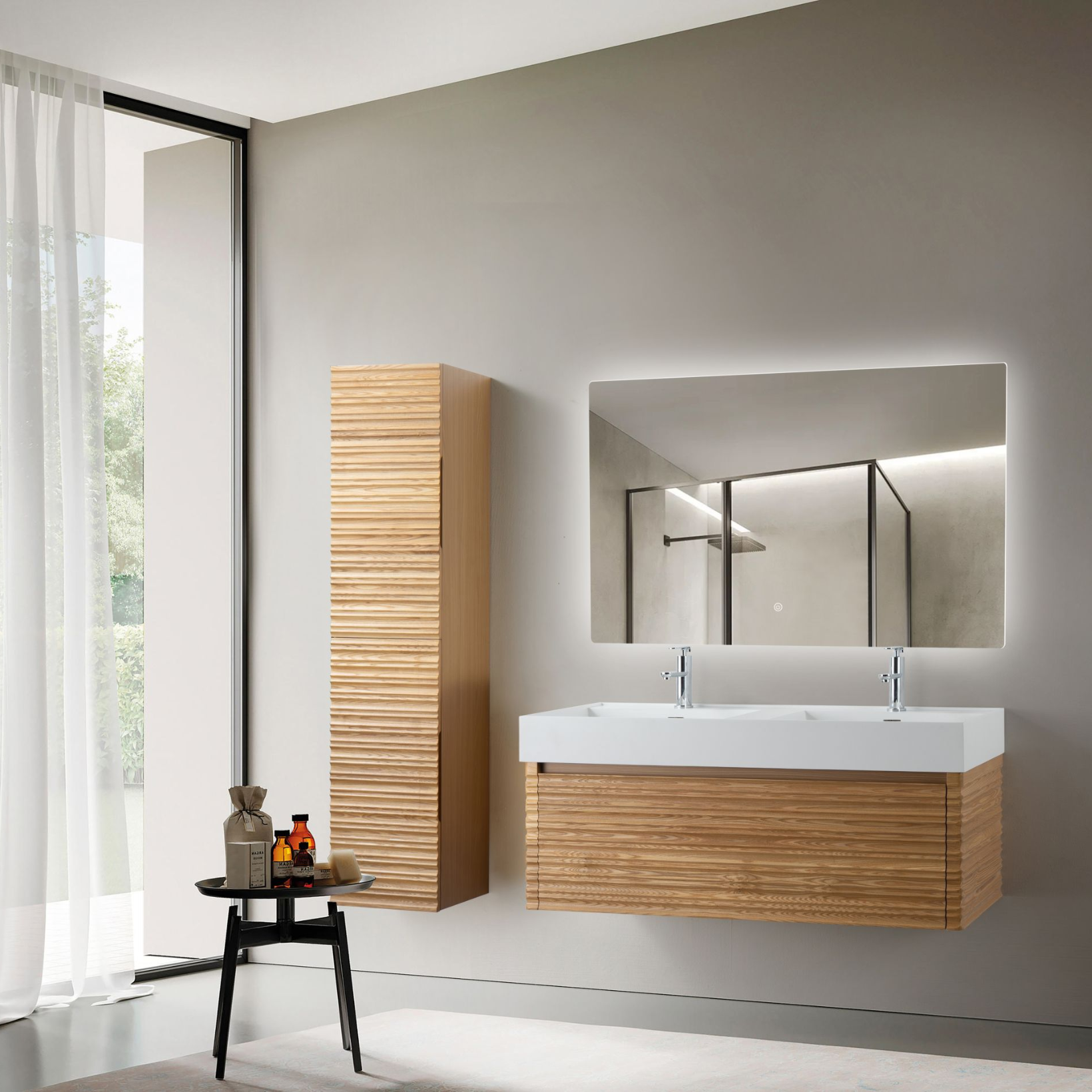 KAMELLIA wastafelonderkast – Greeploos & softclose