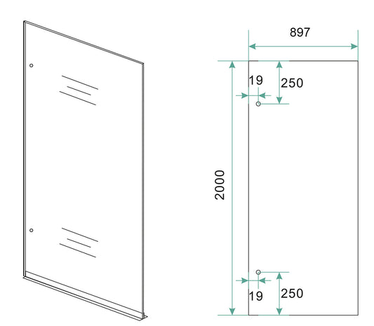 Less inloopdouche 900 x 2000 x 8 mm nano vintage brons glas/geborsteld brons koper