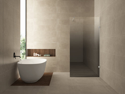 Less inloopdouche rechts 800 x 2000 x 8 mm nano spiegelrook- naar helder glas/