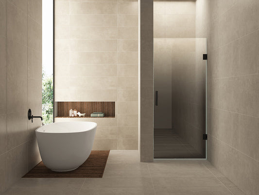 Less nisdeur rechts 700 x 2000 x 8 mm nano spiegelrook- naar helder glas/mat zwart