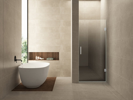 Less nisdeur rechts 900 x 2000 x 8 mm nano spiegelrook- naar helder glas/chroom