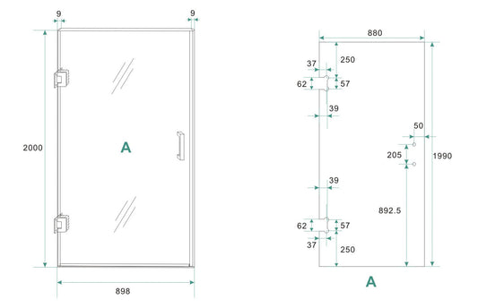Minder Nisdeur Wiesbaden 90X200 Cm met 8 mm Nano helder glas in brons