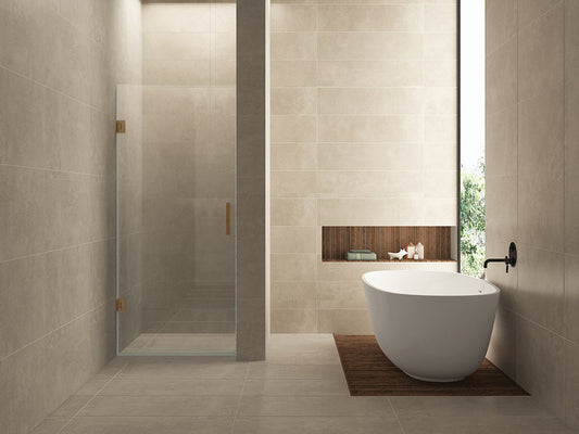Minder Nisdeur Wiesbaden 90X200 Cm met 8 mm Nano helder glas in geborsteld bronskoper