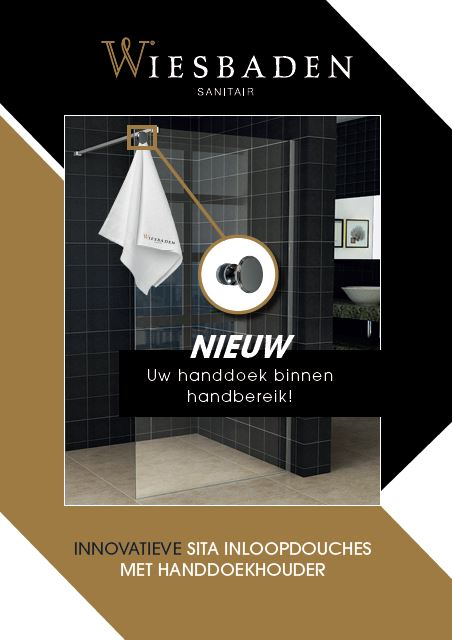 Sita Inloopdouche met handdoekhouder Wiesbaden helder glas 90x200 cm, 8 mm in chroom