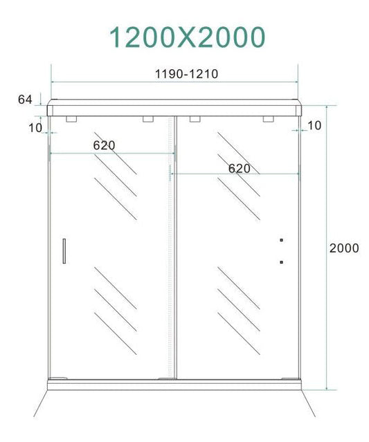 Wiesbaden Dubbele Schuifdeur Nisdeur 2-delig 120x200 cm 8 mm Nano