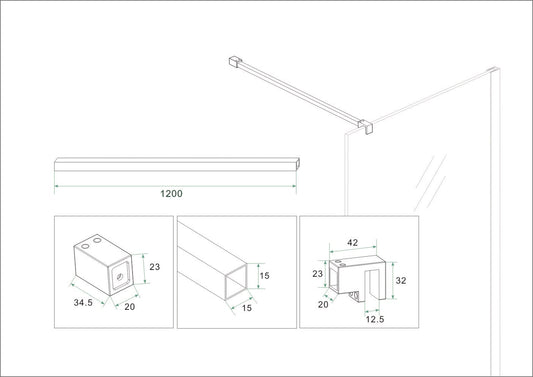 Slanke Stabilisatiestang Wiesbaden 120 Cm in Wit (2X)