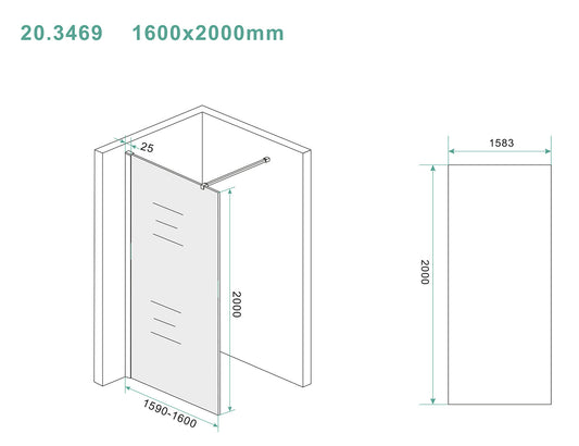 Slanke glasplaat 1600x2000 mm Nano gerookt glas, Wiesbaden
