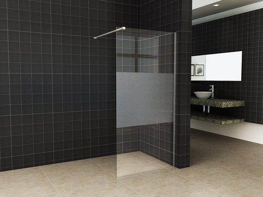 Slanke Middenband Glazen Inloopdouche Wiesbaden 120x200 cm 8 mm Nano Coating