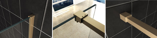 Slanke 120 cm messing gouden profielset met stabilisatiestang Wiesbaden