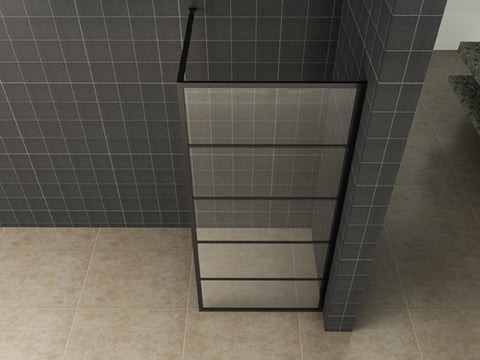 Horizon Inloopdouche 110x200 cm Inclusief Mat Zwart Rooster en Nano Glas, Wiesbaden
