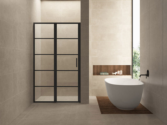 Horizon Nisdeur Wiesbaden met vast paneel 120x200 cm 8 mm Nano Mat Zwart