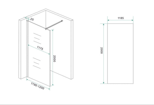 Slanke spiegel Smoke tot helder glas Nano 900x2000 mm, glasplaat Wiesbaden
