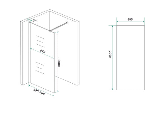 Slanke spiegel Smoke tot helder glas Nano 1200x2000 mm, glasplaat Wiesbaden