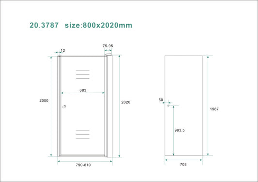 Wiesbaden Nisdeur met Rookglas Profiel 80x202 cm 8mm Nano Coating