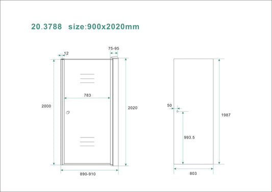Wiesbaden Nisdeur met Rookglas Profiel 90x202 cm 8mm Nano Coating