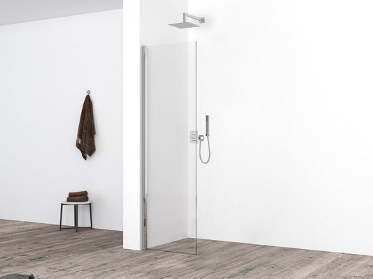 Paroi latérale Comfort avec profil mural 400 x 2000 x 10 mm verre nano clair/chrome