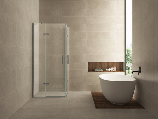Douchecabine met hoekinstap Wiesbaden 90X90Cm met 2 deuren en 8 mm nanocoating