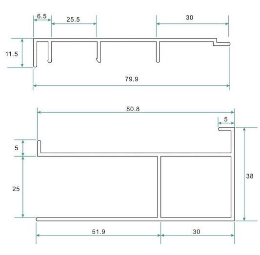 profil d'élargissement alu. 3cm x 200cm