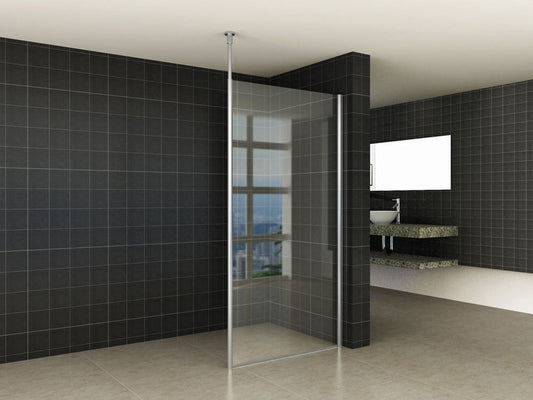 Verticale stabilisatiebalk met plafondmontage, chroom voor 10 mm glas, Wiesbaden