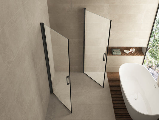 Uni Douchecabine Wiesbaden met 2 Draaideuren 90X90 Cm en Nano Helder Glas 8 Mm in Mat Zwart
