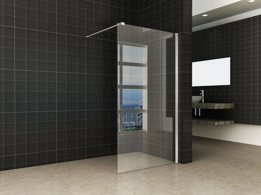 Wiesbaden Douchewand met RVS Profiel 100x200 cm 10 mm Nano Glas