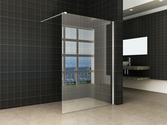 Douchewand Wiesbaden met RVS Profiel 120X200 Cm en 10Mm Nano Glas