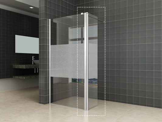 Zijwand voor inloopdouche Wiesbaden met linksscharnierend profiel en openbare band 35X200 cm, 10 mm nanoglas