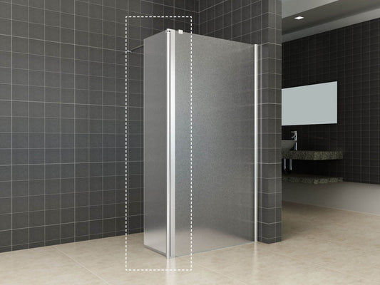 Zijwand voor inloopdouche Wiesbaden met rechtsscharnierend profiel 35X200 cm, 10 mm nano, volledig mat glas