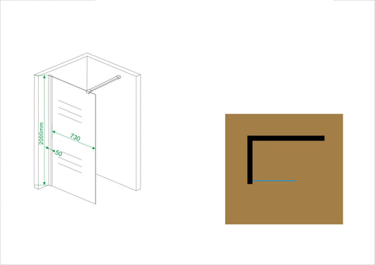 Wiesbaden Inloopdouche met rookglas 80x200 cm, 10 mm nanocoating