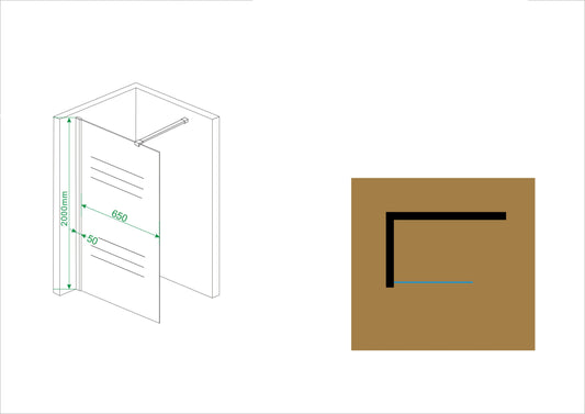 Inloopdouche Wiesbaden Rookglas 90x200 cm met 10mm Nano Coating