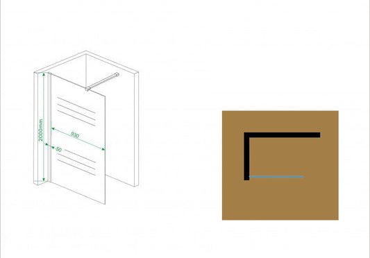Volledig Mat Glazen Inloopdouche 100x200 cm 10 mm Nano Coating Wiesbaden