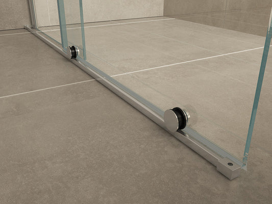 Schuifverlenging Inloopdouche Wiesbaden 100x200 cm op rail 10 mm Nano Glas