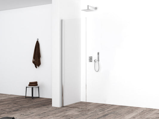 Douchewandpromotie Wiesbaden met nanocoating en helder glas, 40x200 cm, inloopdouche