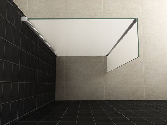 Hoekprofiel Zijwand Wiesbaden met 35X200 Cm, 10Mm Nano Volledig Mat Glas