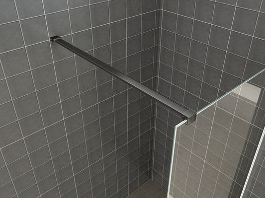 Veiligheidsglas 2.0 Inloopdouche Wiesbaden met Zwart Wandprofiel 1200X2000 10Mm Nano Glas