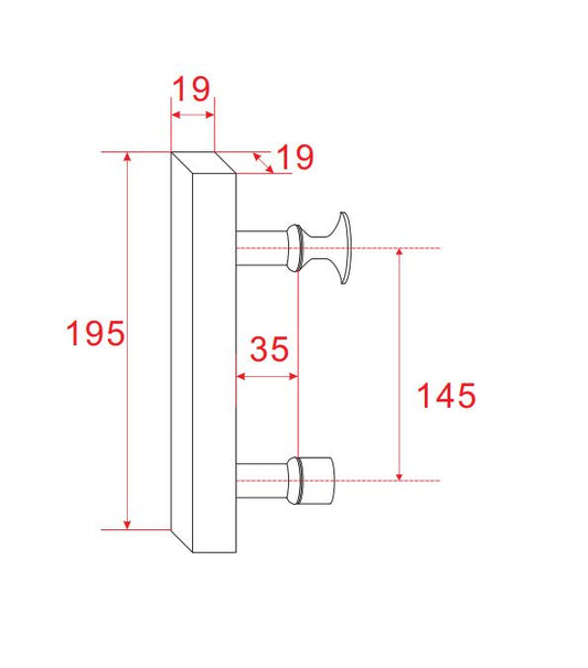 Losse Deurkruk Type 7 19,5 cm Chroom Wiesbaden