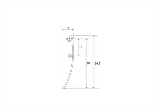 bande de recouvrement en aluminium 200cm profil mural modèle éco