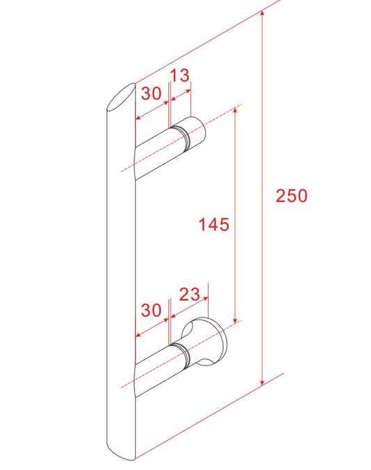 Poignée de porte type 2 25 cm chrome