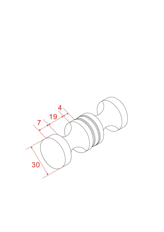 Bouton de porte type 3 chrome