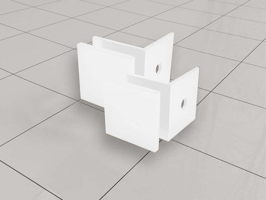 Ensemble de raccords en verre pour douche à l'italienne Wiesbaden sans profil en blanc mat