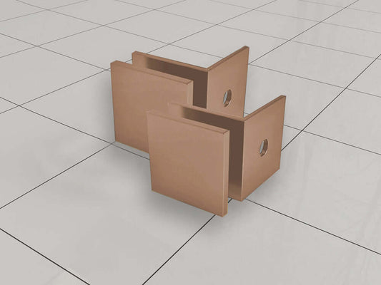 Ensemble de raccords en verre pour douche à l'italienne Wiesbaden sans profil en cuivre brossé